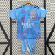24/25 RMA Ske Blue Goalkeeper Kids Soccer Jersey(配左袖白色Ph广告）