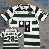 2002/2003 Sporting Lisbon Home Retro Soccer Jersey(With number、C、RONALDO#28）带号