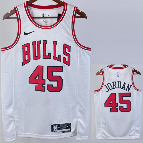 22/23 BULLS JORDAN #45 White Top Quality Hot Pressing NBA Jersey