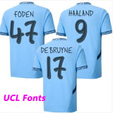 24/25 Man City Home Long Sleeve Player Version Soccer Jersey(长袖)