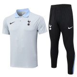 24/25 TOT White Grey Polo Collar Pants Set(C1116)