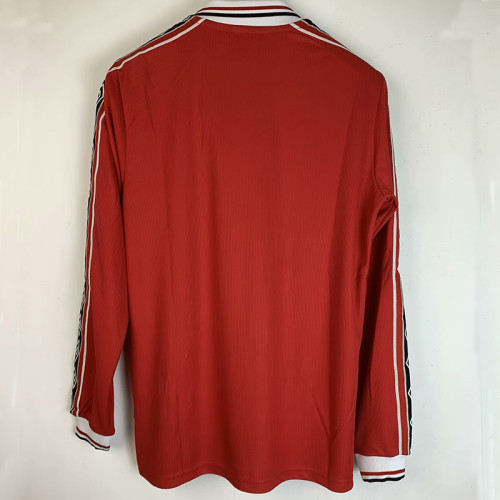 1998 Man Utd Home Long Sleeve Retro Soccer Jersey (长袖)