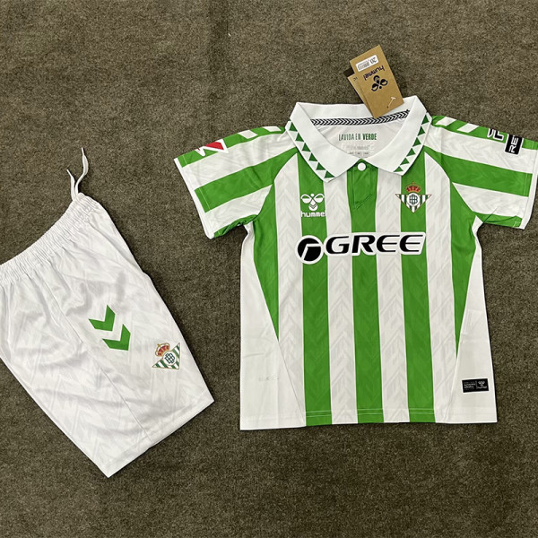 24/25  Real Betis Home Kids Soccer Jersey
