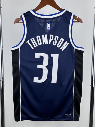 22/23 Dallas Mavericks THOMPSON #31 Royal Blue Flying Man Top Quality Hot Pressing  NBA Jersey飞人版（V领）