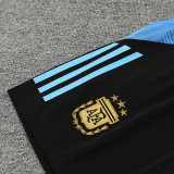 24/25  Argentina Black Training Short Suit(黑色蓝肩）