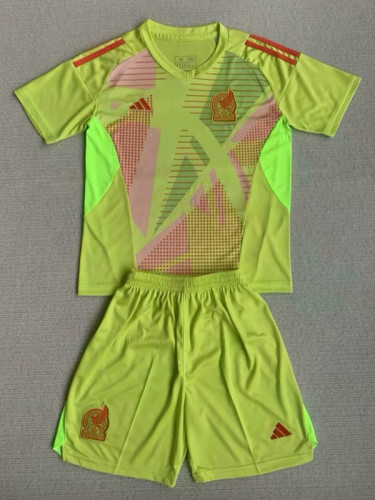 24/25  Mexico Green  Goalkeeper Kids Soccer Jersey