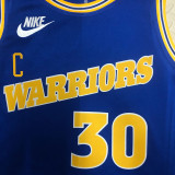 22/23 WARRIORS CURRY #30 Blue Top Quality Hot Pressing NBA Jersey (Retro Logo)
