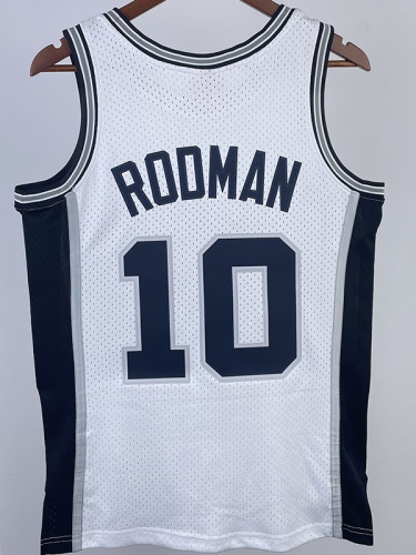 1998/1999 SA Spurs ROOMAN #10 White Retro Top Quality Hot Pressing NBA Jersey