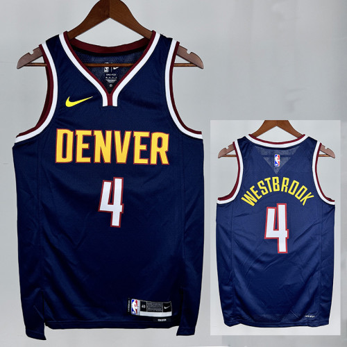 22/23 Nuggets #4 Sapphire Blue Top Quality Hot Pressing NBA Jersey