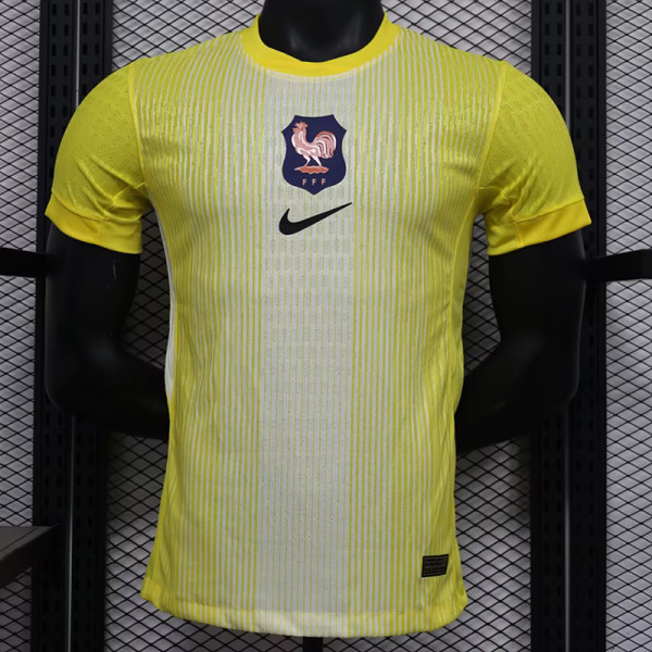 2025 France Yellow Goalkeeper  Player Version Soccer Jersey