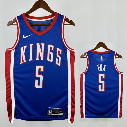 24/25 KINGS FOX #5 City Edition Top Quality Hot Pressing  Retro NBA Jersey