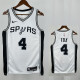 Sa Spurs FOX #4 White Top Quality Hot Pressing NBA Jersey