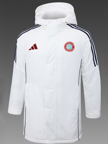 24/25 Bayern White Hooded Cotton Coat 帽棉衣