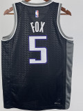22/23 Kings FOX #5 Black Top Quality Hot Pressing NBA Jersey (Trapeze Edition)飞人版