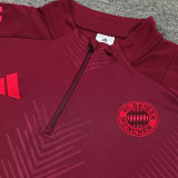 24/25  Bayern Bordeaux  Kids Half Pull Tracksuit  (童装、半拉链)