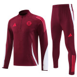 24/25  Bayern Bordeaux  Player version Half Pull Tracksuit  (球员版、半拉链)
