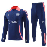 24/25 Man Utd Sapphire Blue Player version Half Pull Tracksuit  (球员版、半拉链)