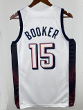 2024 Olympic Game USA  BOOKER #15 White Basketball Jersey