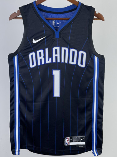 22/23 Magic MCGRADY #1 Black Top Quality Hot Pressing NBA Jersey（黑色条纹）