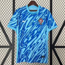 2024 Portugal Goalkeeper Blue Fans Soccer Jersey 2024 Portugal Goalkeeper Blue Fans Soccer Jersey