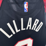 23/24 Trail Blazers LILLARD #0 Black City Edition Top Quality Hot Pressing NBA Jersey