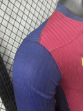 24/25 BAR Home Player Version Long Sleeve Soccer Jersey (No Advertisements无广告）