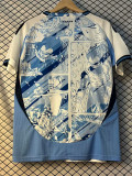 2024 Japan White Blue  Anime version Fans Soccer Jersey