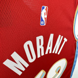 24/25 Grizzlies MORANT #12 Red City Edition Top Quality Hot Pressing NBA Jersey