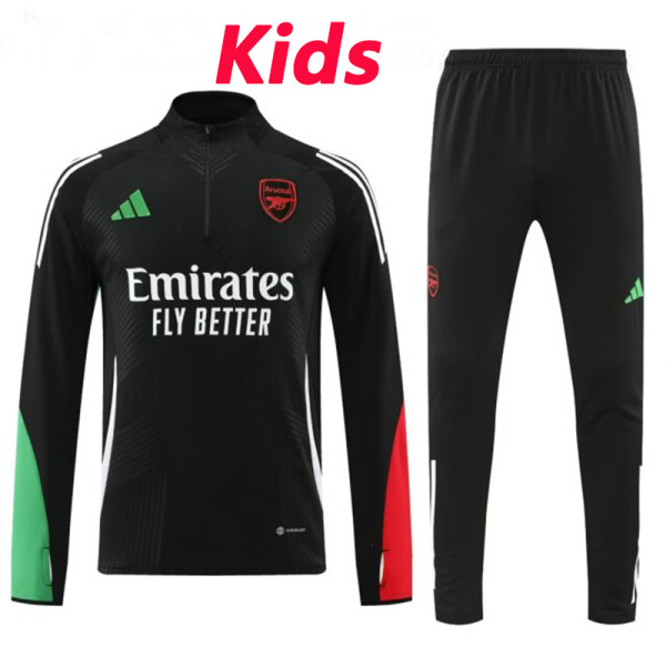 24/25  ARS Black Kids Half Pull Tracksuit  (童装、半拉链)