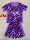 24/25  PSG Purple Goalkeeper Kids Soccer Jersey(儿童）