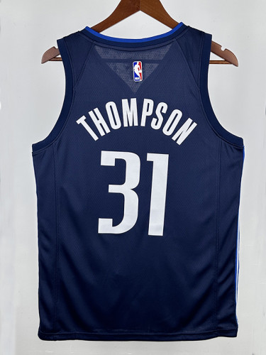 20/21 Dallas Mavericks THOMPSON #31 Blue Flying Man Top Quality Hot Pressing  NBA Jersey飞人（V领）