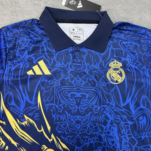 24/25 RMA  Blue Golden Dragon Special Edition Fans Soccer Jersey