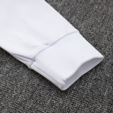24/25 Italy White Hooded  Half Pull Tracksuit(Add Fluff)  (半拉链、加绒F596)