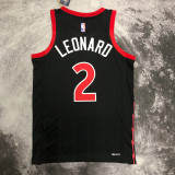 22/23 RAPTORS LEONARD #2 Black red Top Quality Hot Pressing NBA Jersey (Trapeze Edition)