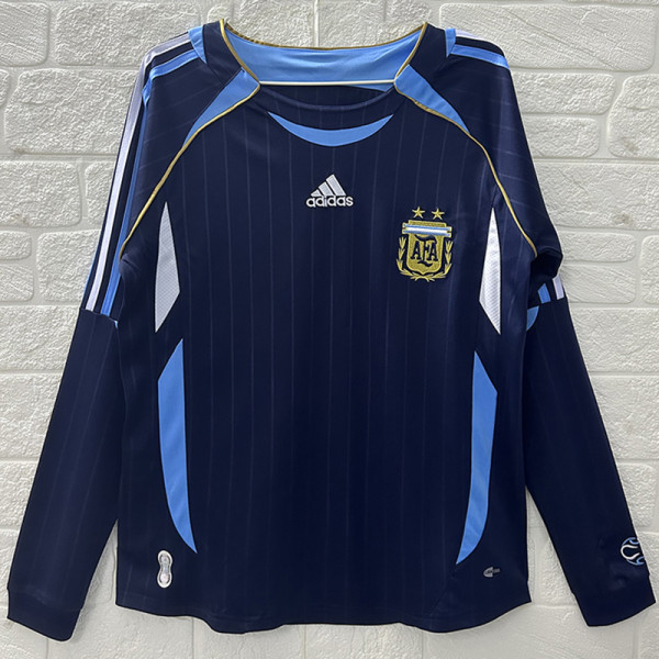 2006 Argentina Away Long Sleeve Retro Soccer Jersey (长袖)