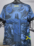 2024 Brazil Christ statue Blue Player Version Soccer Jersey