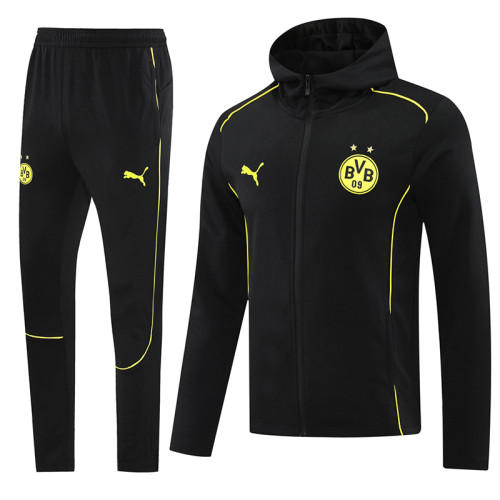 24/25 Dortmund Black Hoodie  Jacket Tracksuit #02