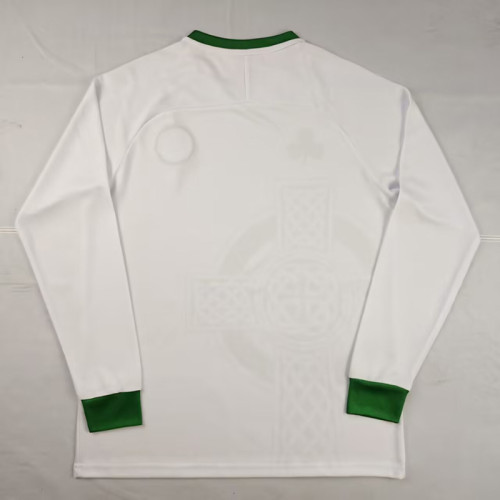 Ireland White  Long Sleeve Retro Soccer Jersey