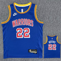 Warriors WIGGINS #22 Blue 75th Anniversary Retro NBA Jersey Warriors WIGGINS #22 Blue 75th Anniversary Retro NBA Jersey