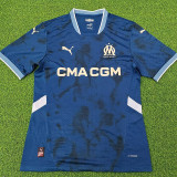24/25 Marseille  Away Player Version Soccer Jersey(Print all Sponsor)前后广告