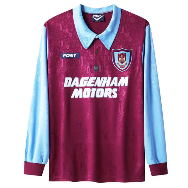 1995/1997 West Ham Home Long Sleeve Retro Soccer Jersey （西汉姆主长袖)