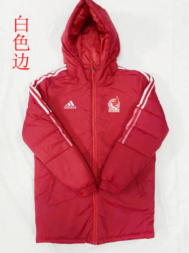 22/23 Mexico Red Hooded Cotton Coat White Edge (白色边) 棉衣