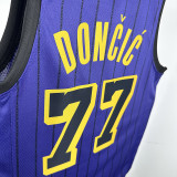 20/21 LAKERS DONCIC'#77 Striped Purple Top Quality Hot Pressing NBA Jersey