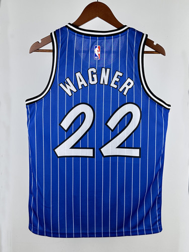 18/19 Magic Wagner #22 Retro Striped Blue Top Quality Hot Pressing NBA Jersey 复古 条纹蓝色