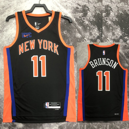22/23 KNICKS BRUNSON #11 Black City Edition Top Quality Hot Pressing NBA Jersey