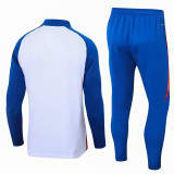 24/25 Lyon White &Blue Half Pull Tracksuit  (白色、半拉链)