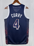2024 Olympic Game USA CURRY # 4 Blue Basketball Jersey