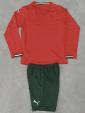 25/26 Portugal Home Long Sleeve Kids  Soccer Jersey