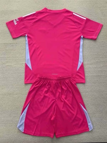 24/25 ARS Pink Red Goalkeeper Kids Soccer Jersey