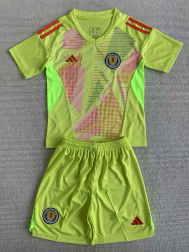 24/25 Scotland Green Goalkeeper Kids Soccer Jersey